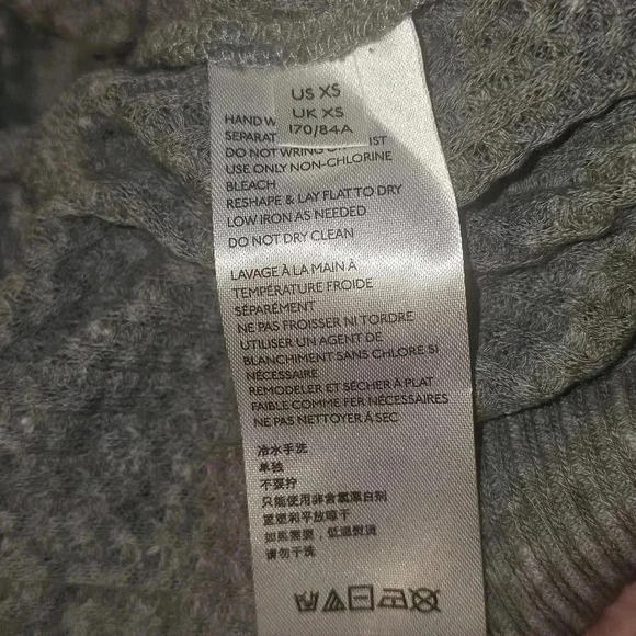 Free People WE THE FREE Westend Green Slouchy Dolman Sleeve Thermal Top XS - Picture 14 of 14